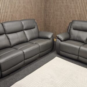Rimini Manual Recliner Leather Sofa Set